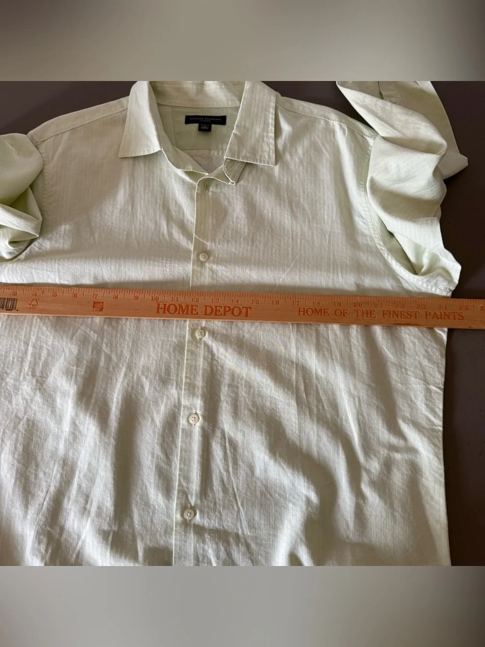 Banana Republic Pale Mint Lime Green Long-Sleeve Dress Shirt size Large